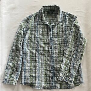 Woolrich Woman’s Checkered Shirt - Blue and Green sz Large